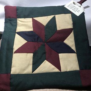 Spice mat 9 x 8.5 blue green burgundy, patchwork